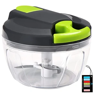 Image of Manual Food Chopper,Sinnsally Processor Vegetable Chopper,Kitchen Hand Shredder,Onion Slicer Cutter Dicer Grinder,Garlic Chopper Press,Blender Chopping Onions(520ML)
