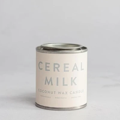 Image of Cereal Milk Coconut Wax Candle in a Mini Tin Cracker Filler Little Gift