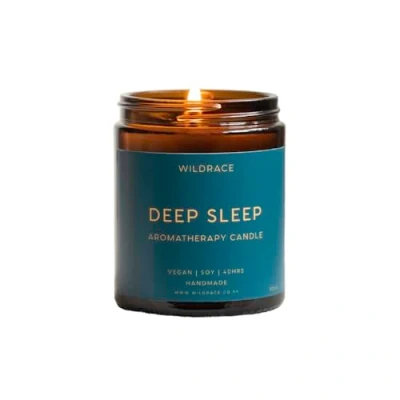 Image of Wildrace Deep Sleep Candle Aid Scented Gift Luxury Natural Organic Lavender, Thyme, Ylang Promotes 40hr Burn Time Calming Relaxation for Women
