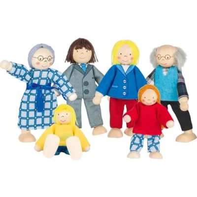 Image of GoKi Wooden Flexible Puppets City Family