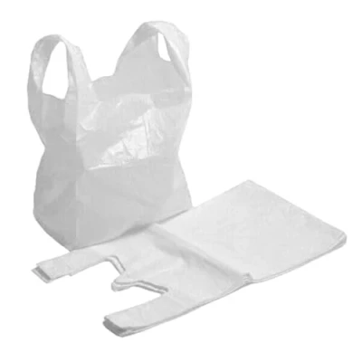 Image of Efforias Carrier Bags 11 x 17 21 Plastic Heavy Duty Vest White (Pack of 100)
