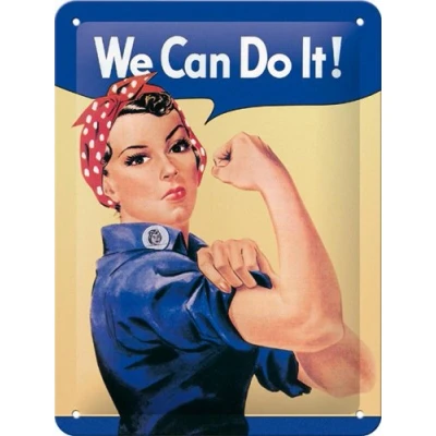Image of Nostalgic Art Retro Tin Sign can do it Gift idea for USA fans, Metal Plaque, 15 x 20 cm