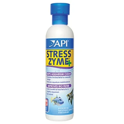 Image of API STRESS ZYME Freshwater and Saltwater Aquarium Cleaning Solution Bottle,Blues &amp; Purples,237 ml