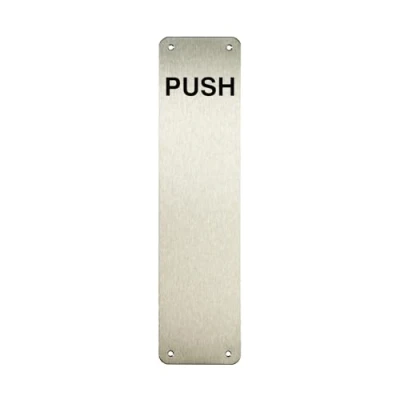 Image of Satin Stainless Steel Push Finger Plate 300mm x 75mm