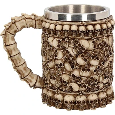 Image of Nemesis Now Skull Pit Tankard Mug 16.2cm Ivory