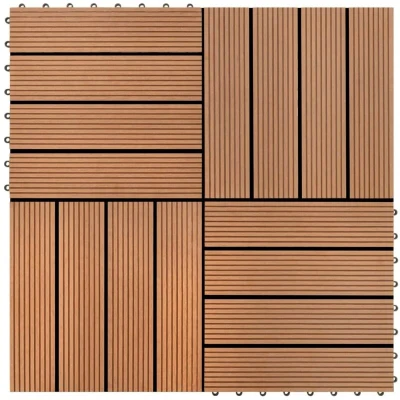 Image of vidaXL 22 pcs Decking Tiles 30x30 cm 2 sqm WPC Dark Brown
