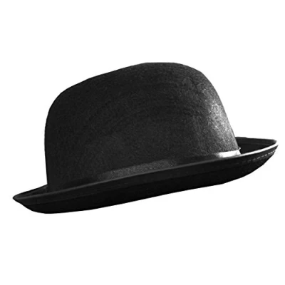 Image of Bowler Hat Fancy Dress Accessory Mens Ladies 58cm Circumference Felt Victorian Gent Costume Pack Of 1