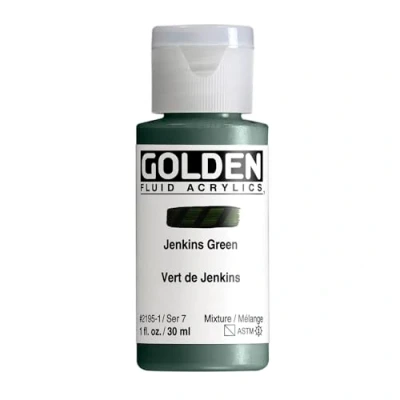 Image of Pro Art Golden Fluid Acrylic Paint 1 oz. Jenkins Green