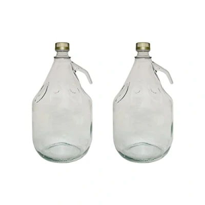 Image of DIAH DO IT AT HOME 3L (3000ml) Demijohn with Screw Cap Fermentation Bottle Cider Carboy Wine Making Storage (2 x Cap)