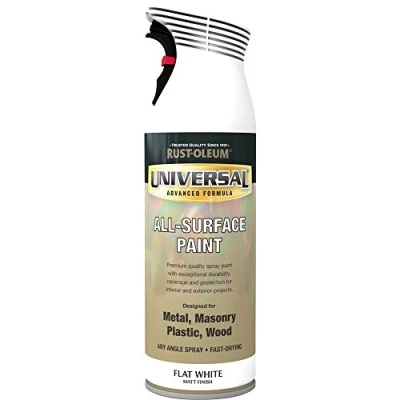 Image of Rust Oleum AE0160024E8 400ml Universal Spray Paint Flat White