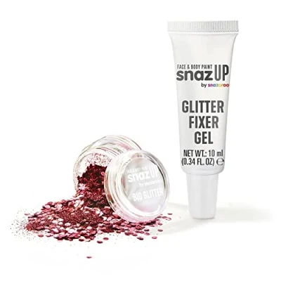 Image of Snazaroo Bio Glitter Kit, Face and Body Paint, Biodegradable Gliter, Red Colour 5g + Fixer