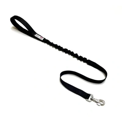 Image of Dog Lead With Shock Absorbing Bungee Cord Training Walking Leash Soft Padded Handle (76&quot; (1.9 Metres), Black)