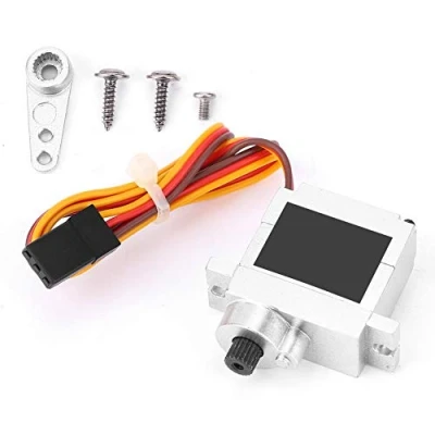 Image of RC Metal Servo, 9G Servo Steering Engine Upgrade Spare Accessory Compatible with WPL B1 B14 B16 B24 C14 C24 B36 1:16 Truck(Silver)