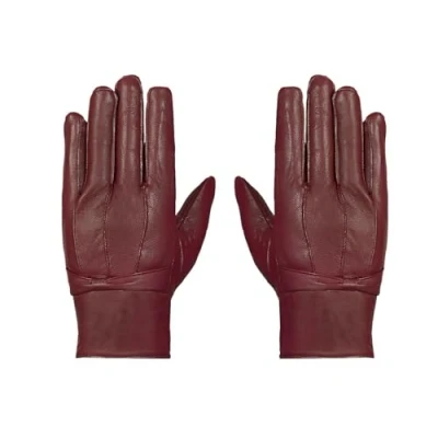 Image of Ladies Genuine Leather Gloves Fleece Lined Warm Winter thermal Driving S/M M/L (Burgundy, S/M)