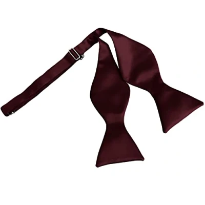 Image of Men&#039;s Italian Satin Self tie Bow Ties (Burgundy)
