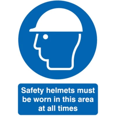 Image of Sitesafe Safety Helmets Must Be Worn in This Area Vinyl Sign 210 x 297mm