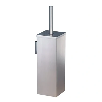 Image of Haceka Toilet Brush Holder Mezzo Tec of Metal Closed, Silver, 30 x 10 cm