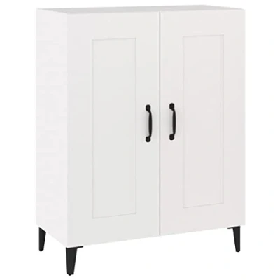 Image of vidaXL Classic Sideboard with Ample Storage White, Engineered Wood, Ideal for Living Room or Bedroom, Modern Design, Easy Assembly