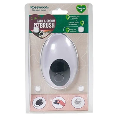 Image of Rosewood 2 in 1 Bath &amp; Groom Brush for Cats Dogs