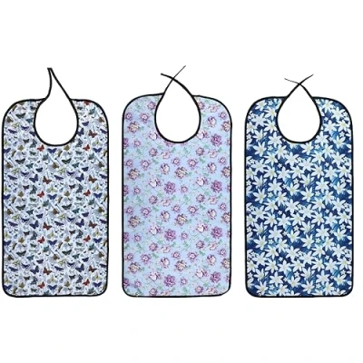 Image of TESSLOVE Adult Bibs Washable Adjustable Waterproof Eldly Bib Dining Mealtime Clothing Protector for Men Women