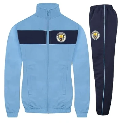 Image of Manchester City F.C. Official Football Gift Boys Tracksuit Set Navy 10 11 Years