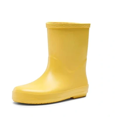Image of DREAM PAIRS Kids Wellies Boys Girls Wellington Boots Waterproof Non Slip Short Rain Toddler/Little Kid/Big Kid,Size 11 Little Kid,Yellow,SDRB2203K E