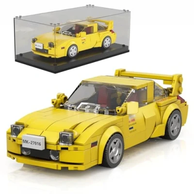Image of Mould King Speed Champions Initial D RX 7 Super Car Building Sets with Acrylic Display Case, Collectible Model Toys 27016 Blocks Kit Racing Cars for Adults(329 Pieces)