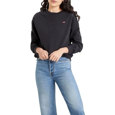 Image of Levi&#039;s Women&#039;s Standard Crew Sweatshirt, Caviar, XS