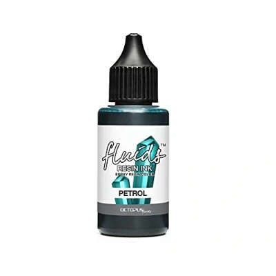 Image of Octopus Fluids resin Ink PETROL, Alcohol for epoxy and UV Resin, colour translucent art, dye liquid, 30 ml, turquoise