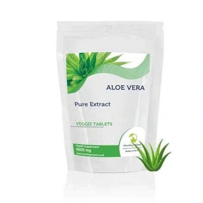 Image of Aloe Vera Extract 6000mg Veg 180 Tablets Vegan Friendly Natural Supplement for Digestive Health &amp; Immune Support