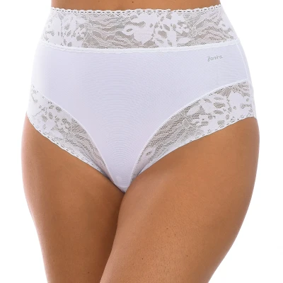 Image of Janira Womens SOFT LACE high style and shaping panties 1030473 woman White Size Medium