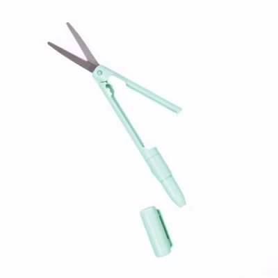 Image of Craftelier 2 in 1 Cutting Tool Including Scalpel Cutter and Scissors Easy to Use Ideal for Transporting Approximate Size 13.5cm Turquoise
