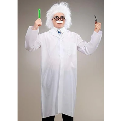 Image of Magic Box Adult Size Albert Einstein Scientist Costume with Wig (XXL (50 52 chest))