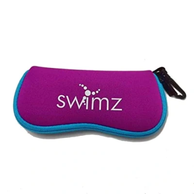 Image of Swimz Soft Neoprene Swimming Goggle Pouch Case (Purple/Blue/White)
