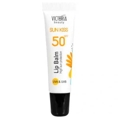 Image of Victoria Beauty Sun Kiss SPF 50 Lip Balm Sunscreen with Coconut Oil, Sweet Almond and Hyaluronic Acid, 10ml