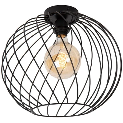 Image of Danza Classic Flush Ceiling Light Ø 40cm 1xE27 Black