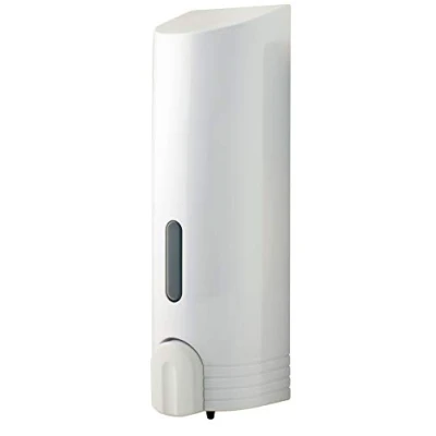 Image of Euroshowers Liquid Soap/Shower/Shampoo/Gel Dispenser (Tall Round Single, White)
