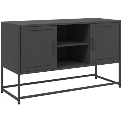 Image of vidaXL TV Cabinet Black 100.5x39x60.5 cm Steel