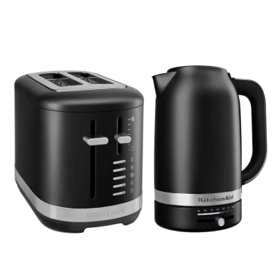 Image of KitchenAid Breakfast Suite Matte Black 1.7L Kettle and 2 Slice Toaster Set