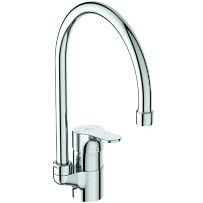 Image of Ideal Standard Cerabase, High Mouth Single Lever Kitchen Mixer, Stand Over, Chrome