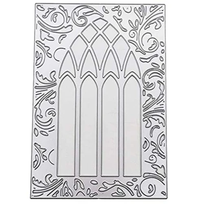 Image of U horizon Door Window Frame Lace Cutting Dies, DIY Scrapbooking Metal Embossing Stencil Template Mold for Album Paper Card Art Craft