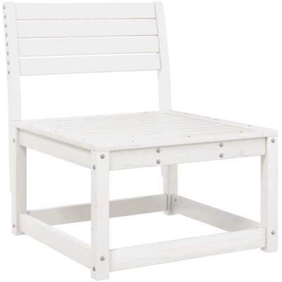 Image of vidaXL Garden Middle Sofa White Solid Wood Pine