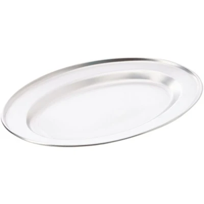 Image of Genware NEV 1165 Oval Flat, Stainless Steel, 8&quot;