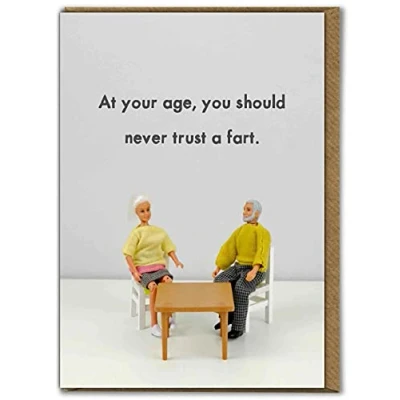 Image of Bold &amp; Bright Funny Birthday Card &#039;Never Trust A Fart&#039; Hilariously Cards Cheeky For Him Her Friends Sold by Brainbox Candy