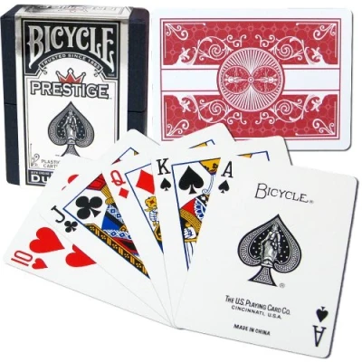 Image of Bicycle Trademark 100% Plastic Prestige Dura Flex Rare Playing Cards (Red)