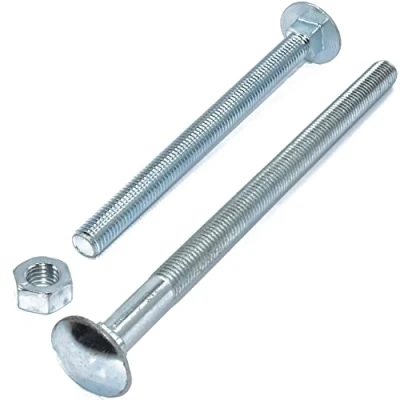 Image of Pack of 10 x M6 150mm ZINC Cup Square Carriage Bolt Coach Screws with HEX Full Nuts