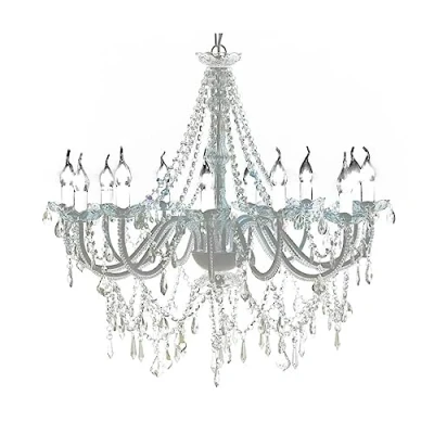 Image of vidaXL Stunning Chandelier with 1600 Crystal Embellishments and 12 Flames Metal Glass Construction for Office or Living Room