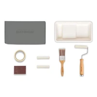 Image of Rust Oleum Ready to Roll Eco Paint Kit (Small) Radiator Satin Dusky Greys