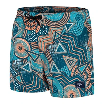 Image of Speedo Junior Boy&#039;s 13&quot; Watershorts Swim Shorts Swimming Trunks Quick Dry Comfort Chlorine Resistant, Dark Petrol/Aquarium/Nectarine/White, S