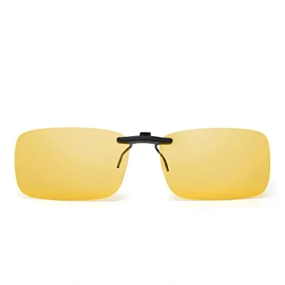Image of JM Polarized Rectangle Clip on Sunglasses Rimless for Prescription Eyeglasses Men Women(Polarized Yellow)